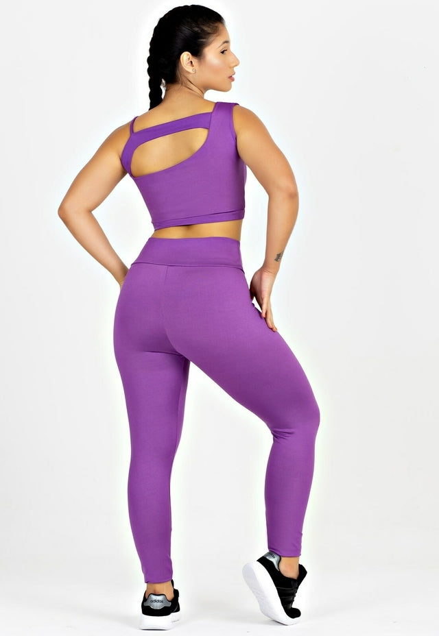 Conjunto Metamorfose – Cropped Alcinha + Calça Legging Roxo