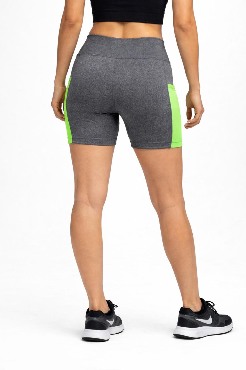 Shorts Fitness com Bolsos Laterais – Cintura Alta e Alta Elasticidade