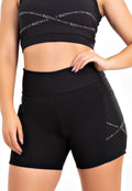 Short Fitness Cintura Alta com Estampa Frontal