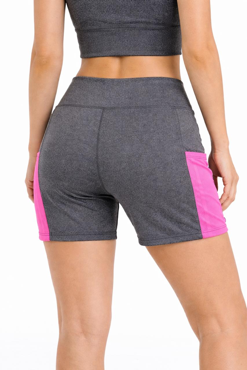 Shorts Fitness com Bolsos Laterais – Cintura Alta e Alta Elasticidade