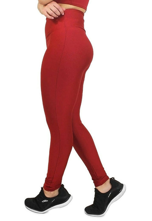 Calça Legging Vermelha Lisa