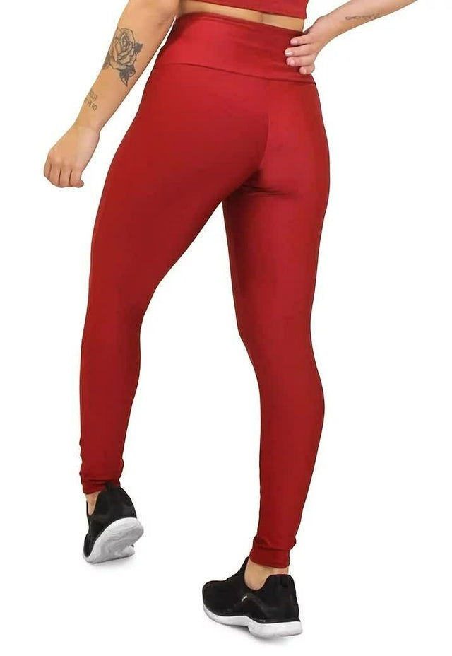 Calça Legging Vermelha Lisa