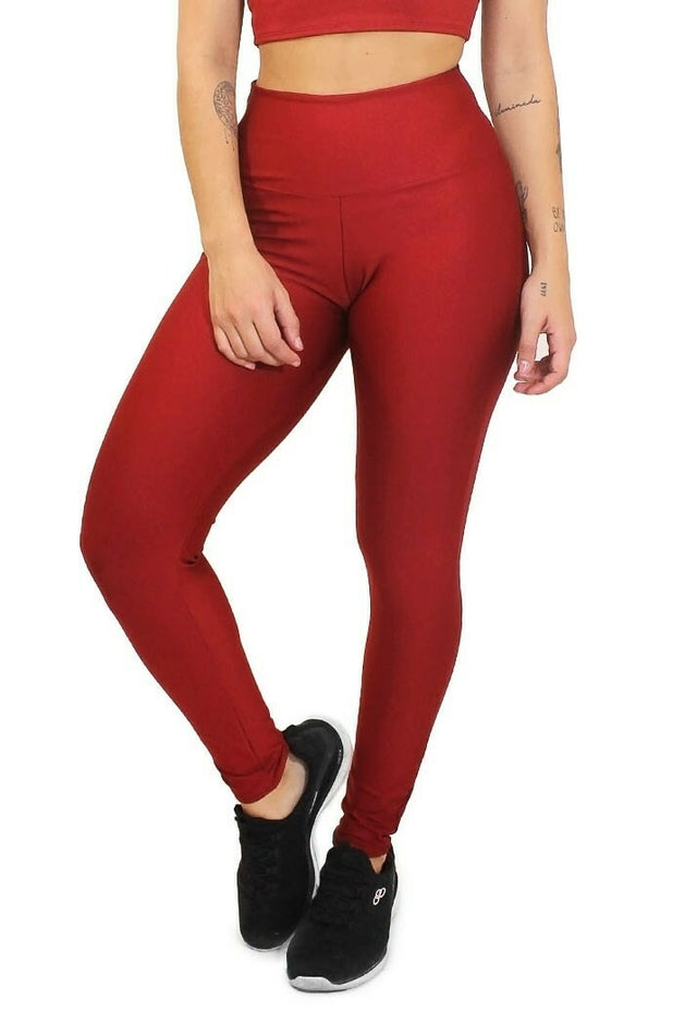 Calça Legging Vermelha Lisa