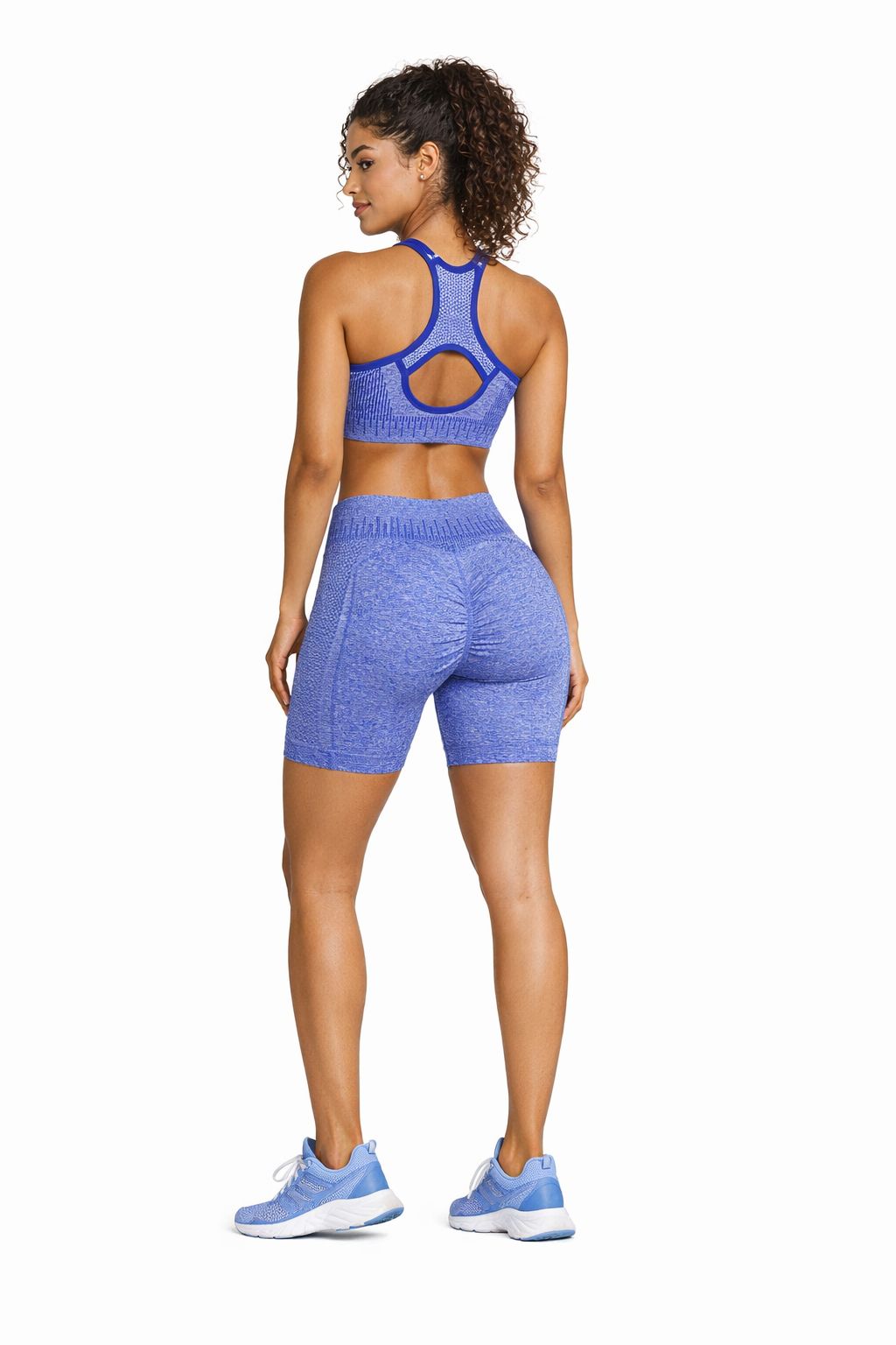Conjunto Fitness Empina Bumbum Shorts + Top Nadador com Bojo | Tamanho Único