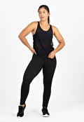Conjunto Fitness Feminino 3 Peças Preto Básico – Regata, Top e Legging de Alta Performance