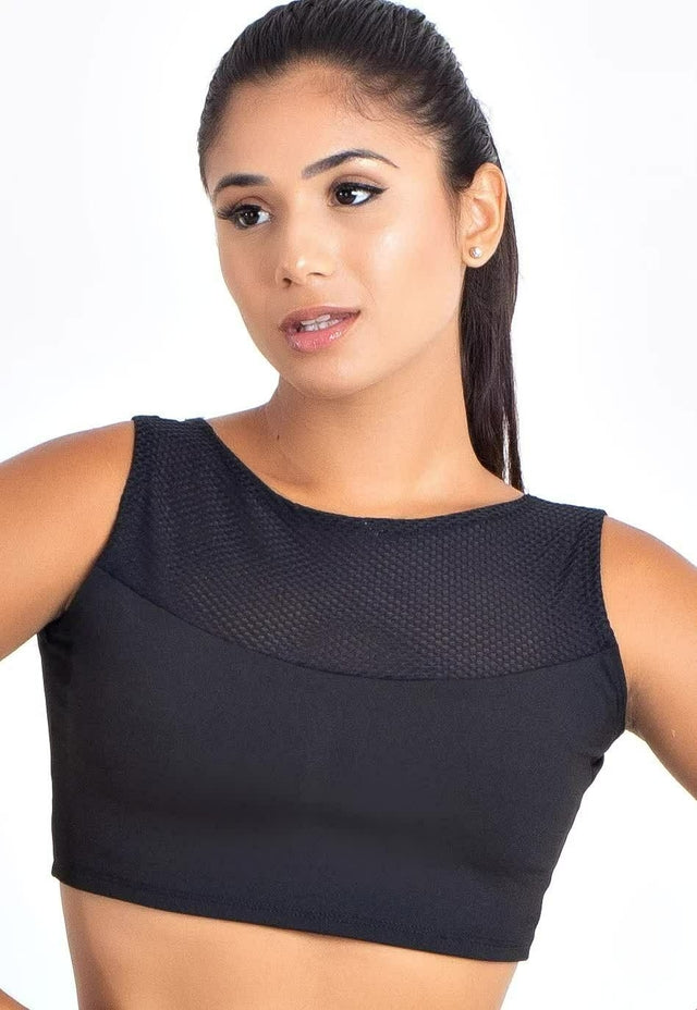 Cropped Fitness Preto Liso – Top Confortável e Versátil