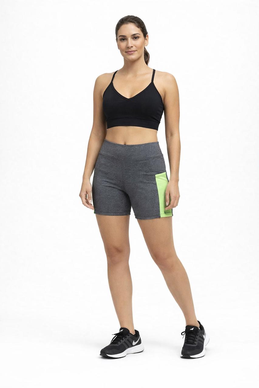 Shorts Fitness com Bolsos Laterais – Cintura Alta e Alta Elasticidade