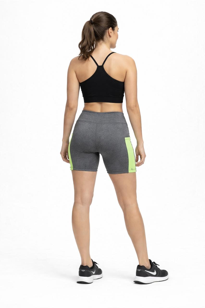 Shorts Fitness com Bolsos Laterais – Cintura Alta e Alta Elasticidade