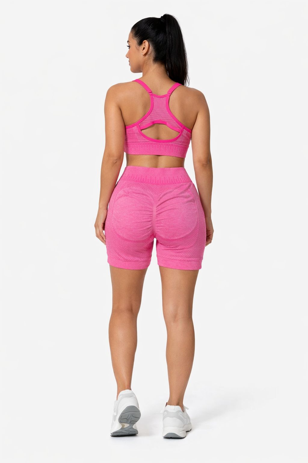 Conjunto Fitness Empina Bumbum Shorts + Top Nadador com Bojo | Tamanho Único