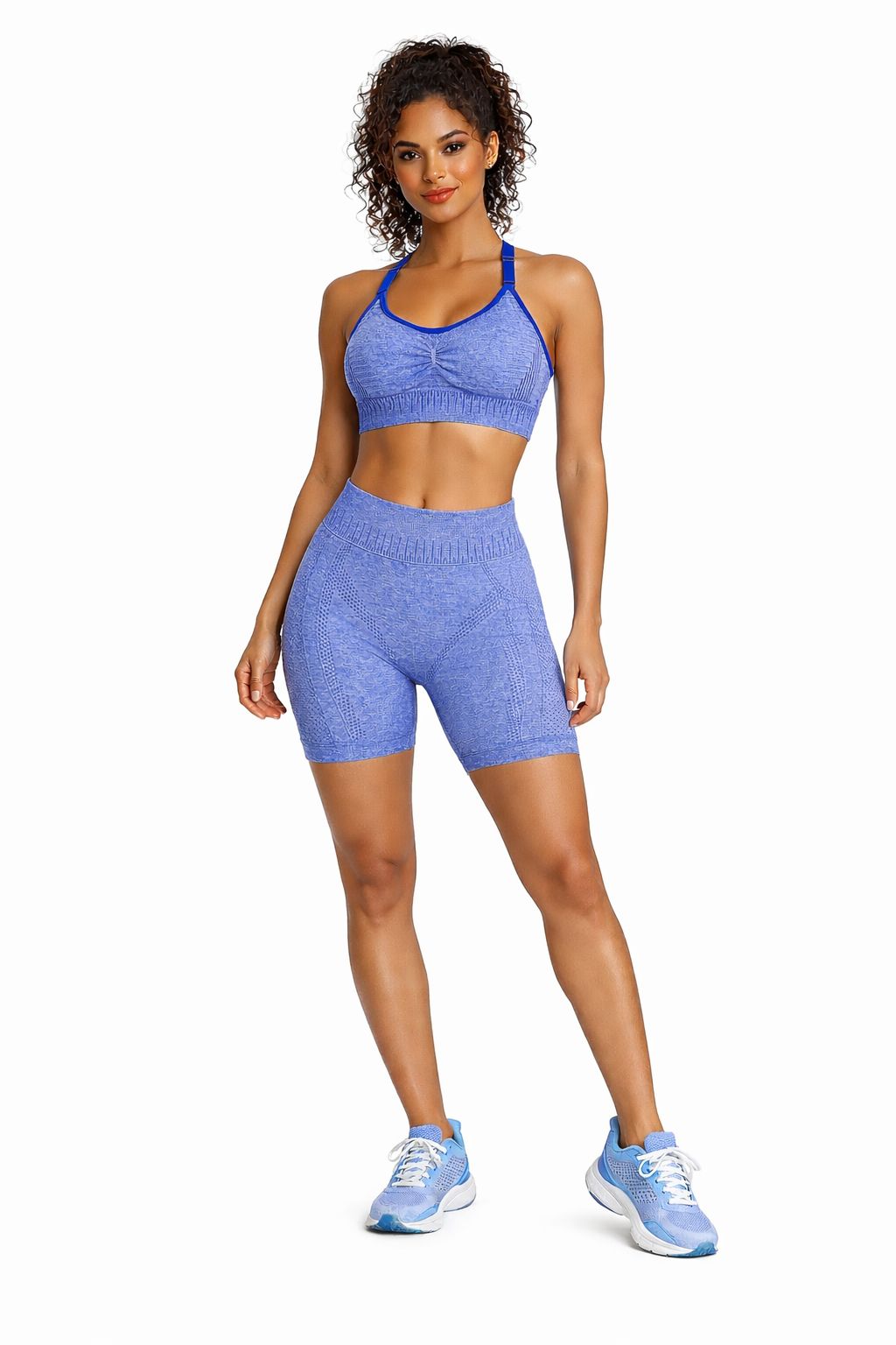 Conjunto Fitness Empina Bumbum Shorts + Top Nadador com Bojo | Tamanho Único