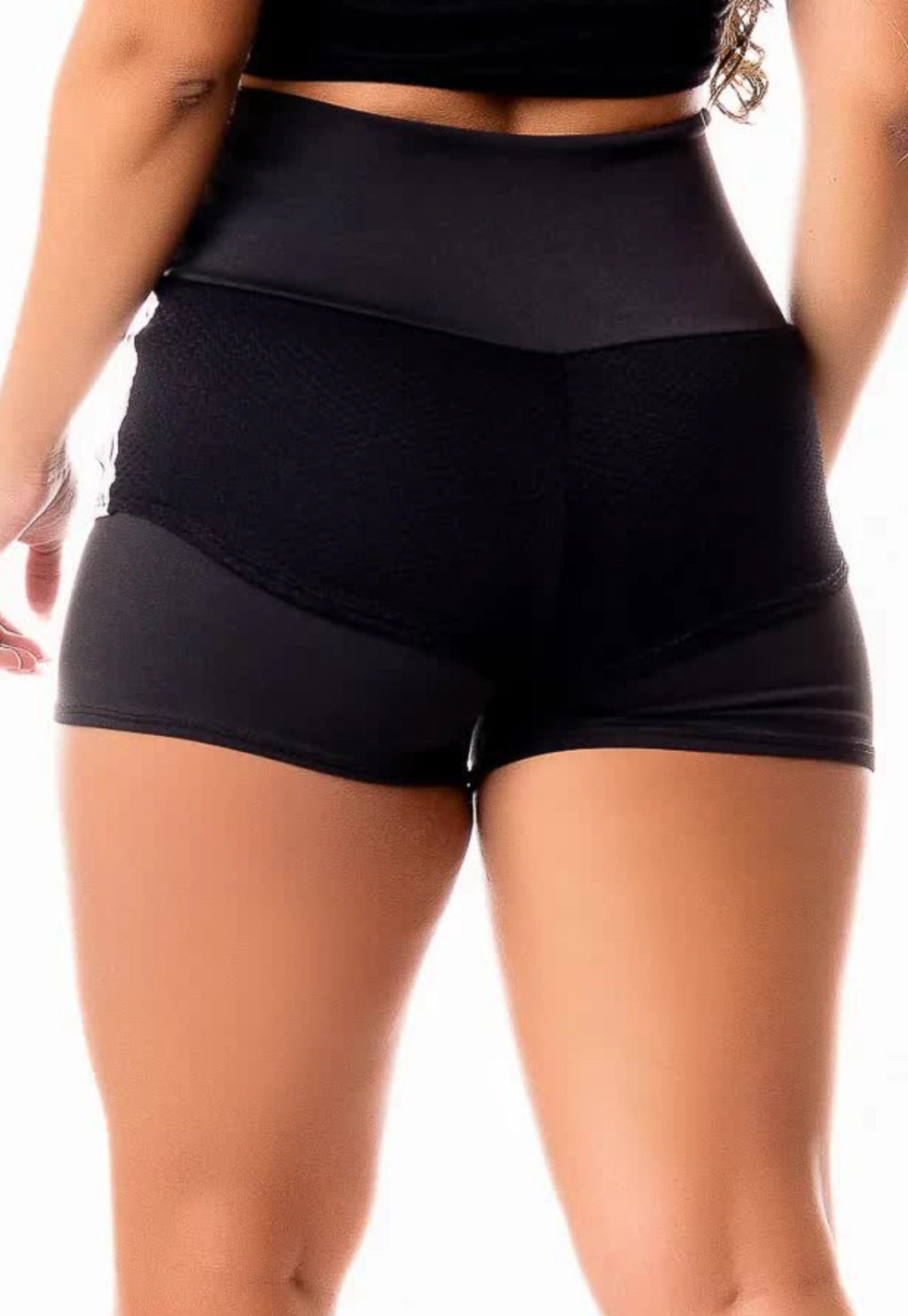 Short Fitness com Tela e Cintura Alta