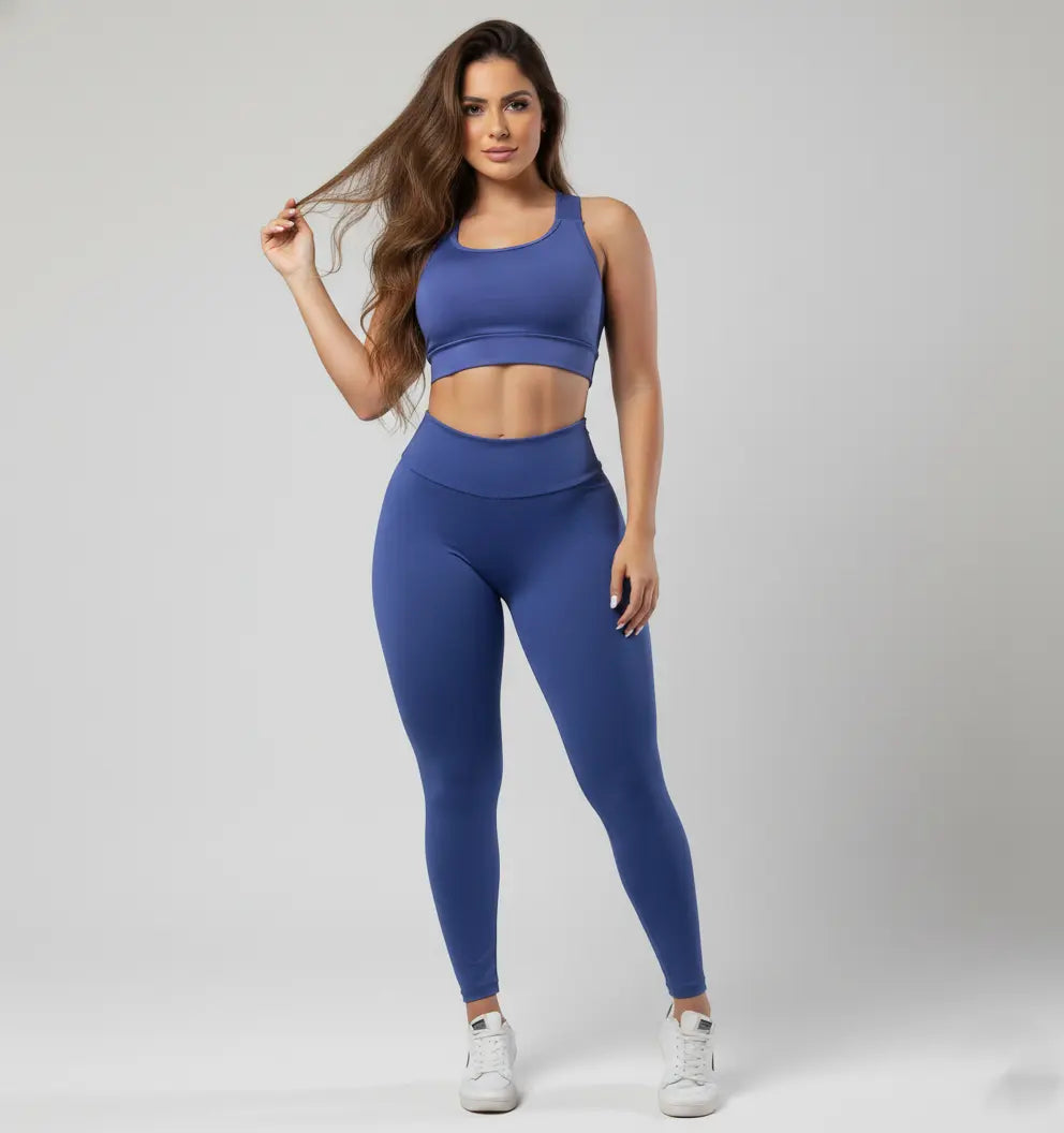 Kit 3 Conjunto Calça Legging E e  Top