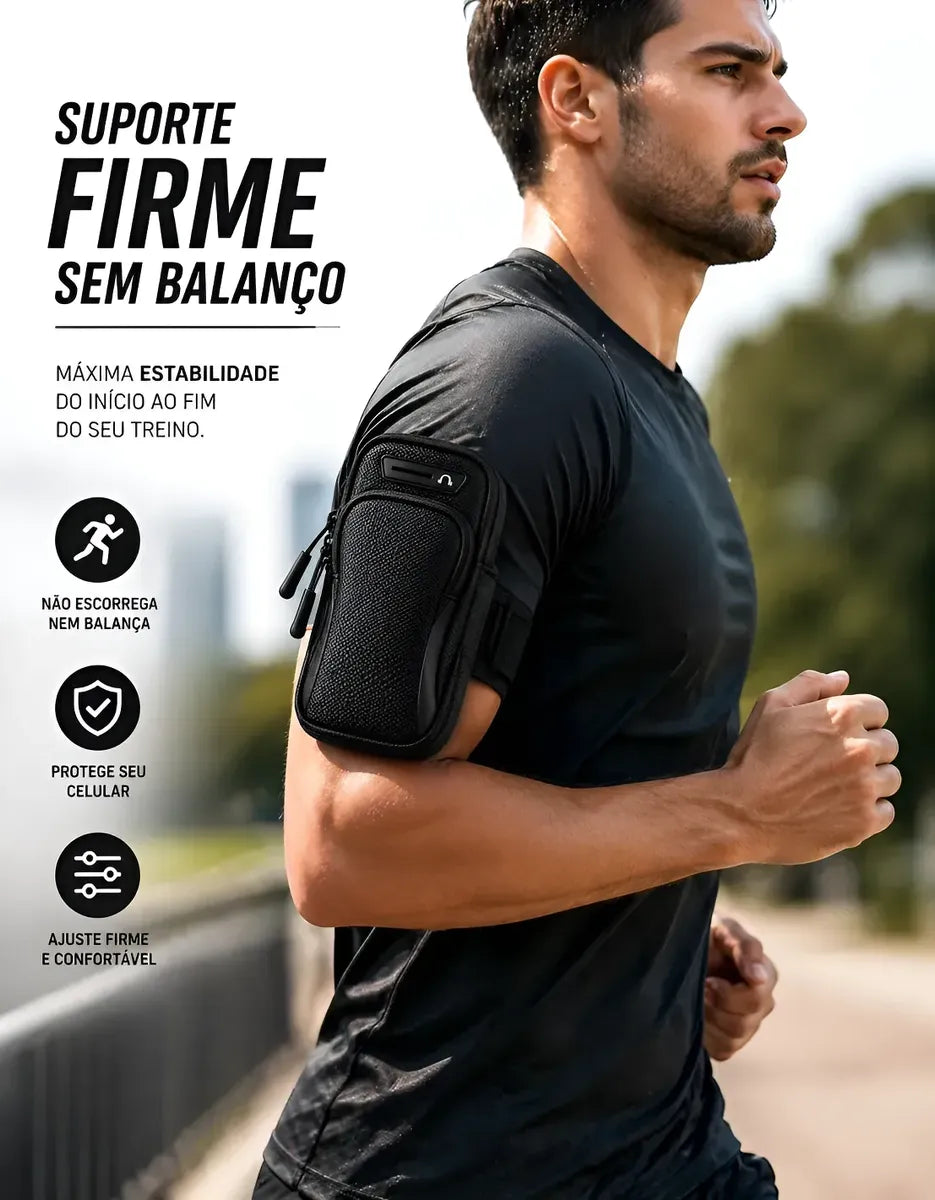 Braçadeira Esportiva Para Celular Corrida Academia Com Zíper