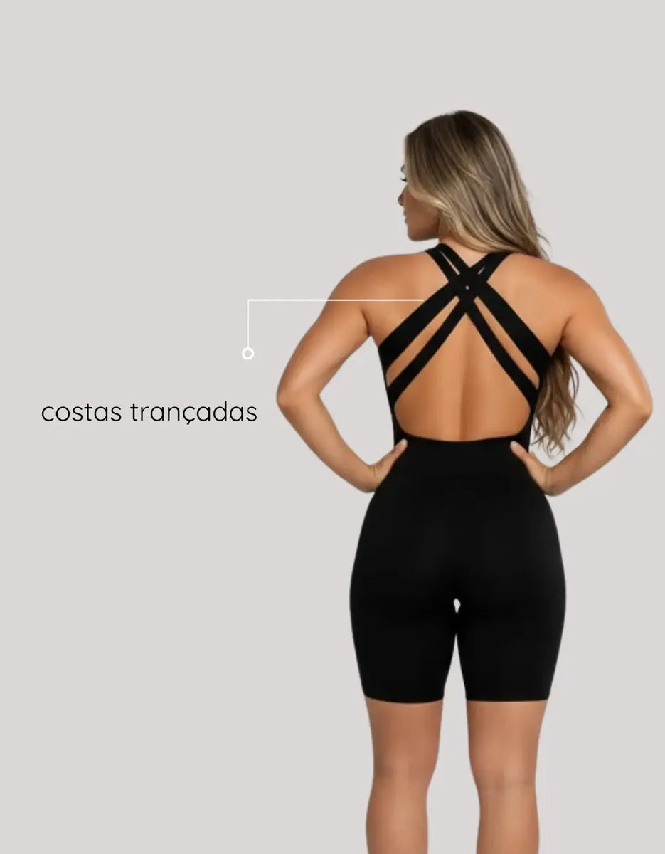 Macaquinho Academia Fitness De Poliamida Zero Transparência