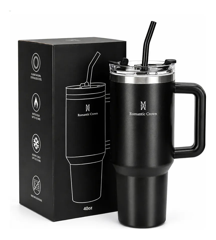 Copo Térmico 1,2L Inox com Canudo | Garrafa Térmica Grande