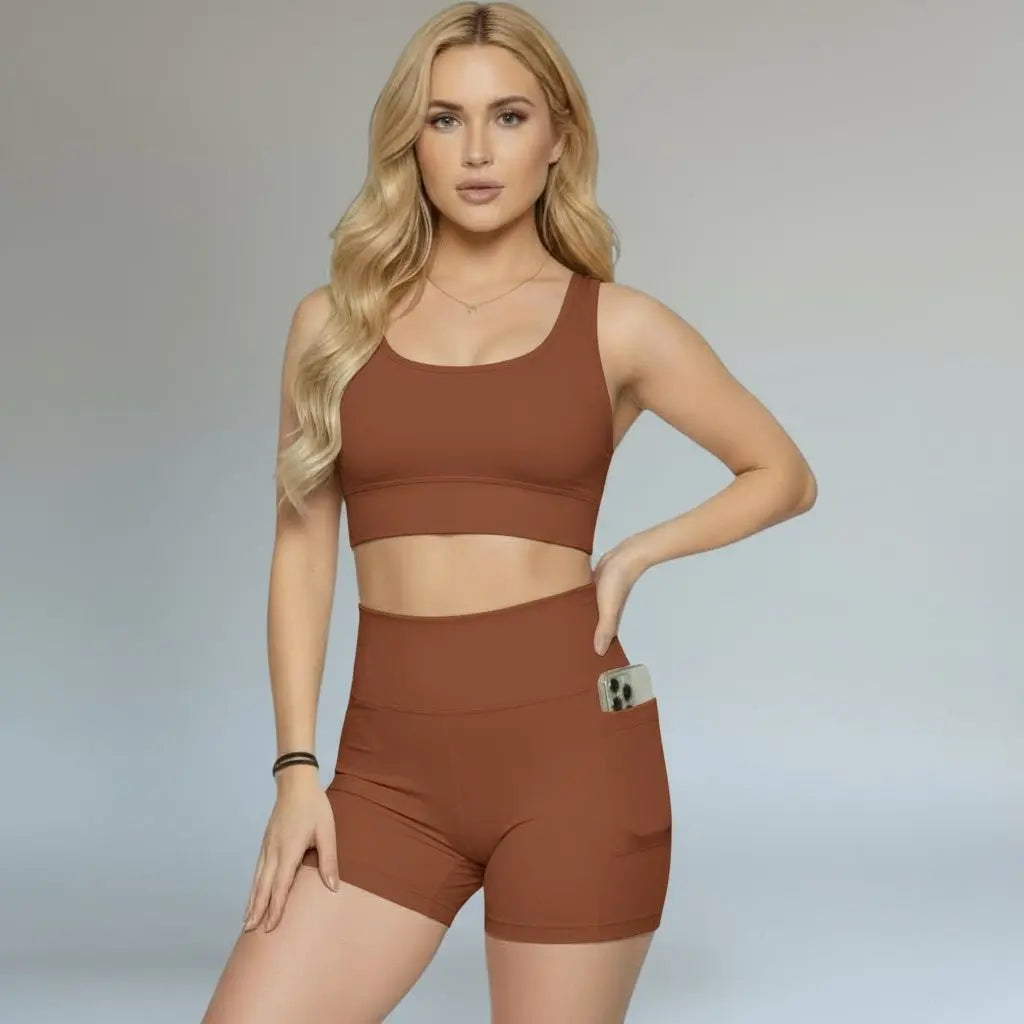 Conjunto Academia Feminino Zero Transparência Top E Shorts