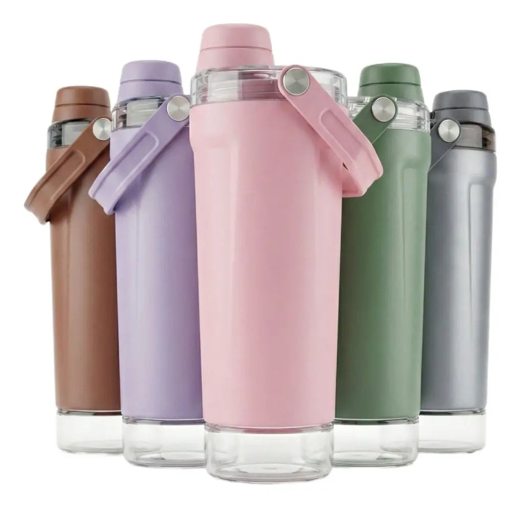 Garrafa Térmica 720ml com Mixer – Ideal para Shakes e Academia