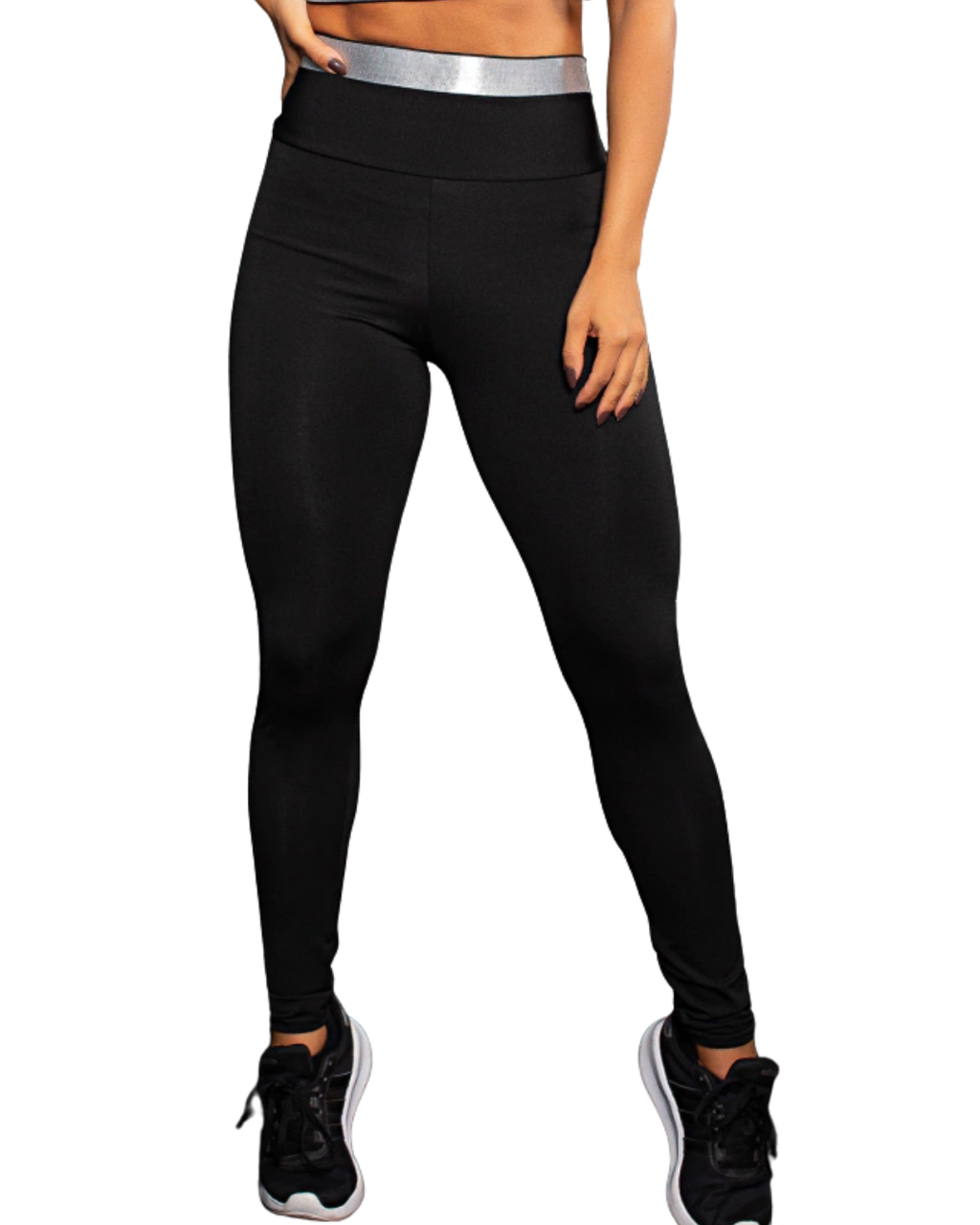 Legging Preta Cintura Alta com Elástico