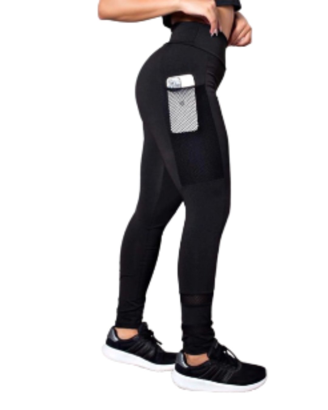 Calça Legging Fitness com Bolso em Tela