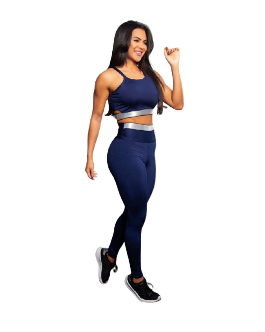 Conjunto Fitness Cintura Alta + Cropped Alcinha
