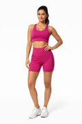 Conjunto Fitness Feminino Modelador Cintura Alta – Short + Top Sem Costura (Alta Compressão)