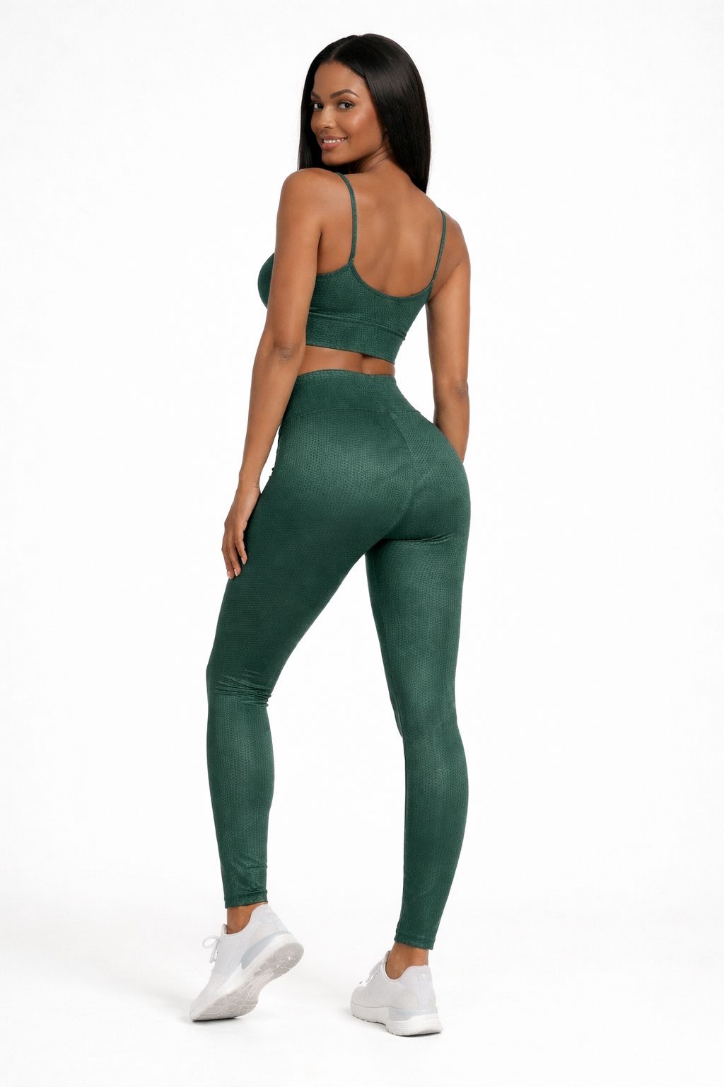 Conjunto Fitness 3D Texturizado Cintura Alta Modelador