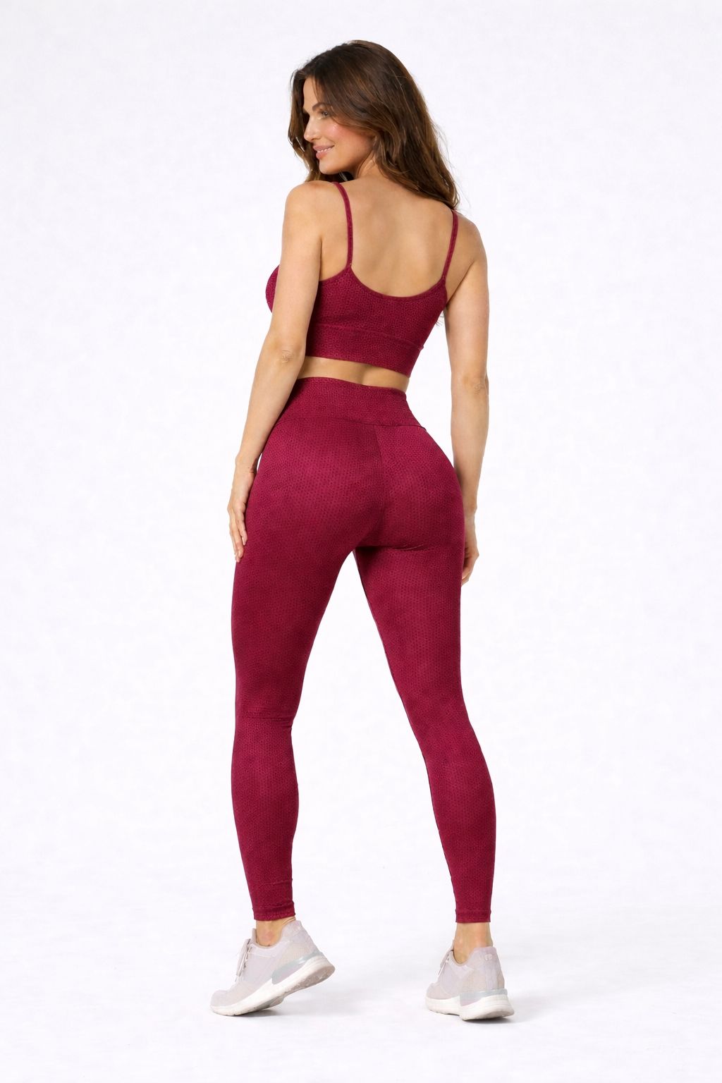 Conjunto Fitness 3D Texturizado Cintura Alta Modelador