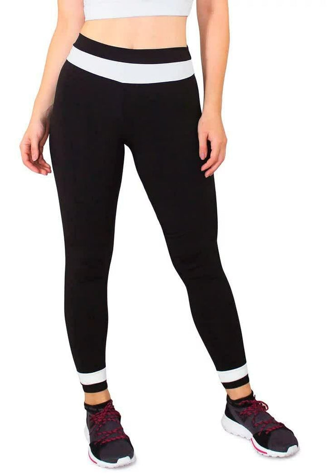 Calça Legging Preta com Detalhe Branco – Conforto, Elasticidade e Estilo
