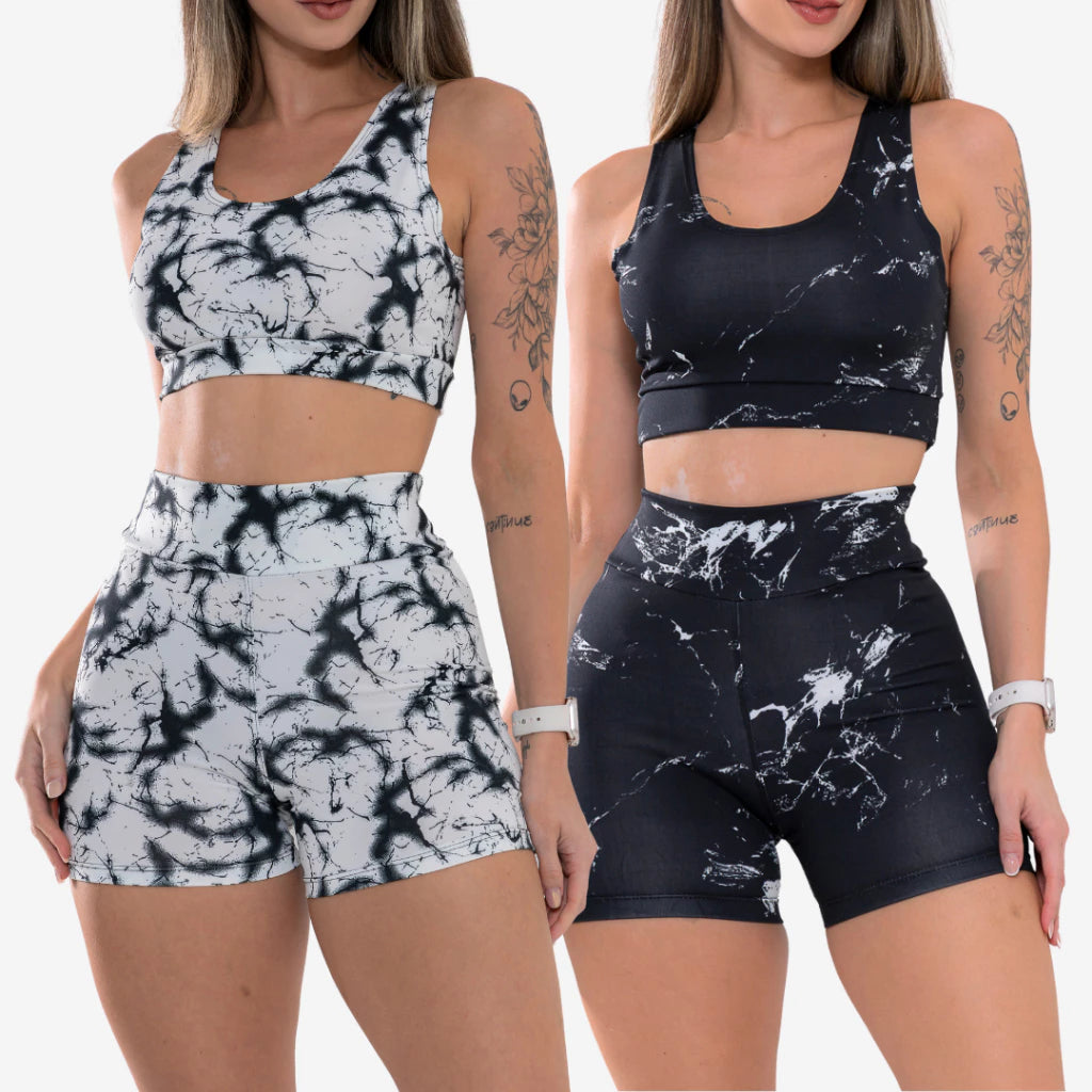 Kit 2 Conjunto Shortinho + Top Fitness