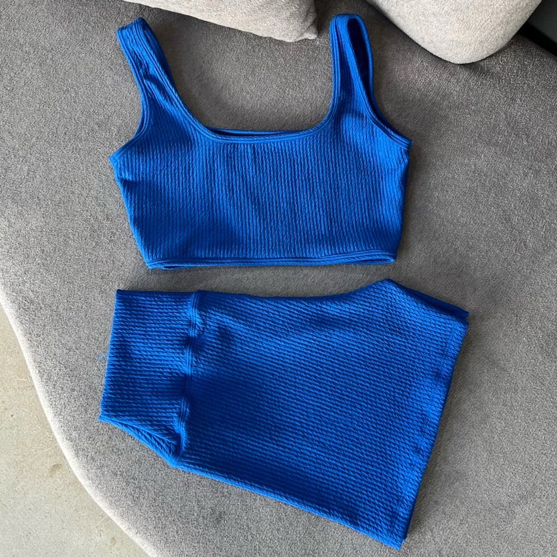Conjunto de short e top canelado