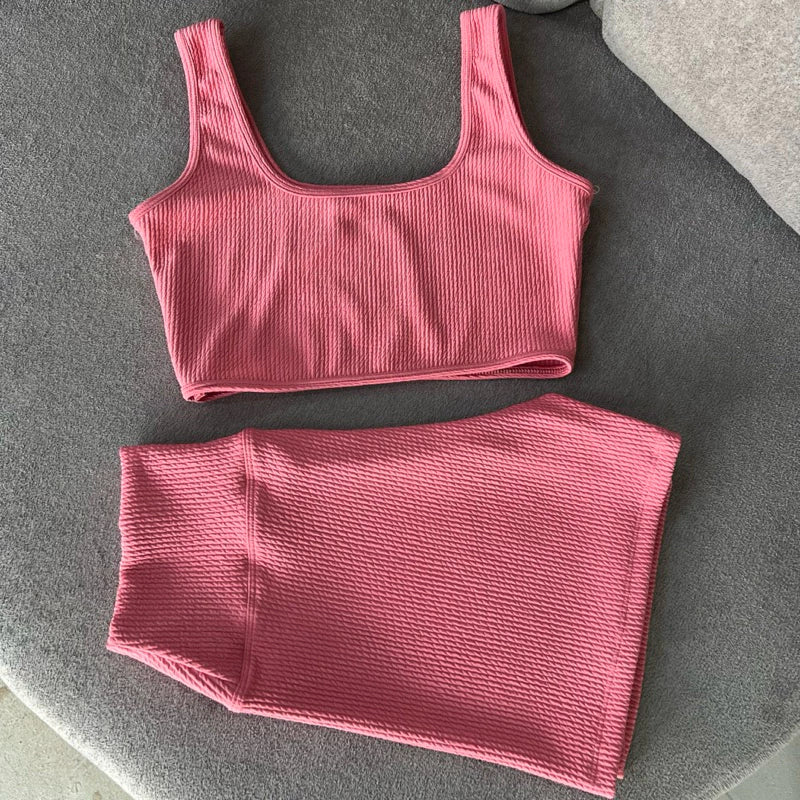 Conjunto de short e top canelado