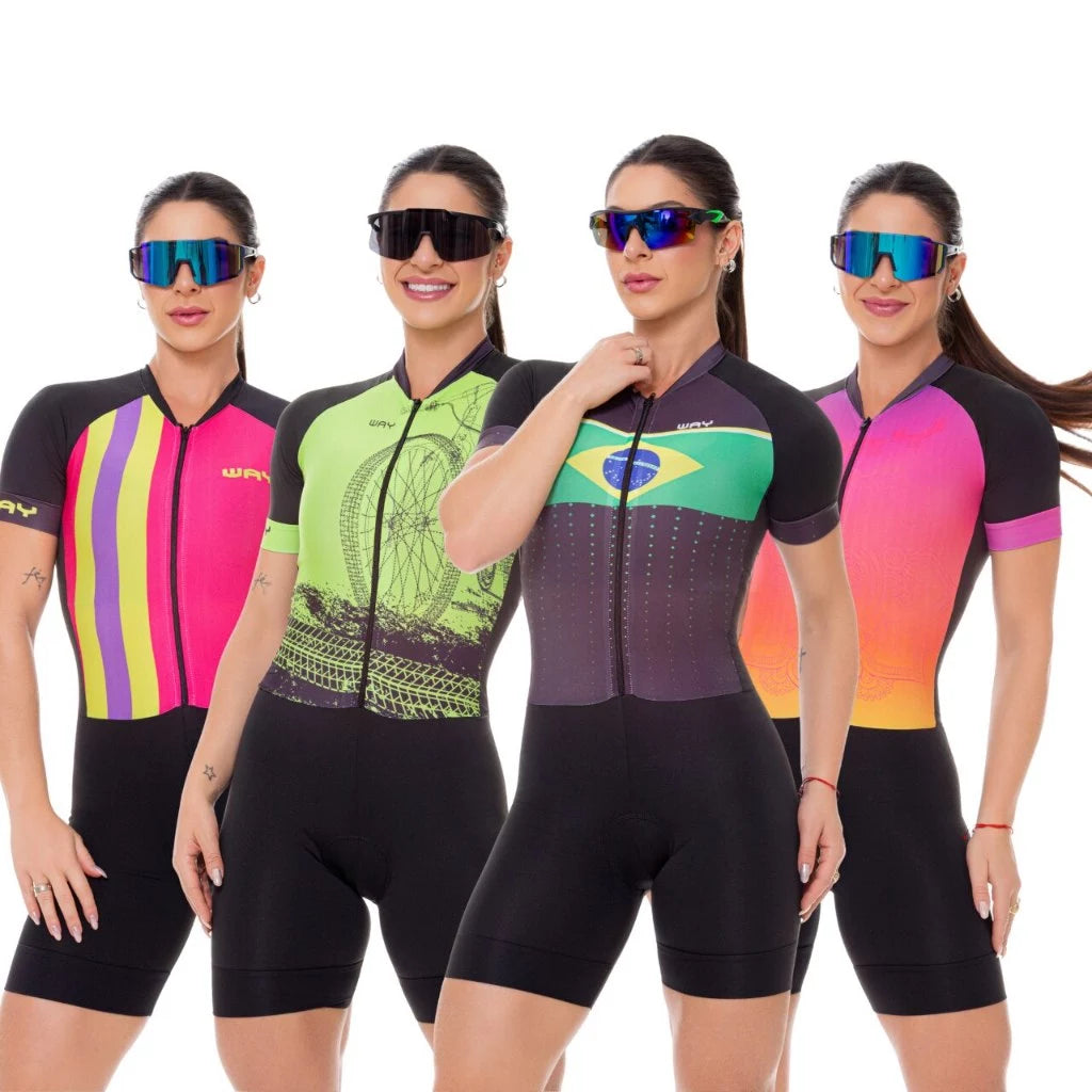 Macaquinho de Ciclismo Feminino Forro Espuma