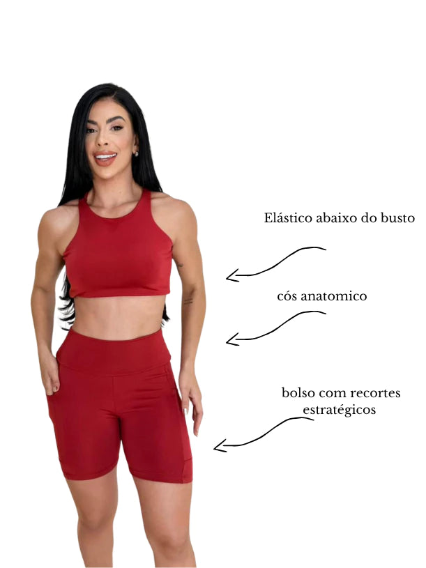 Conjunto Fitness Premium com Bolso Lateral