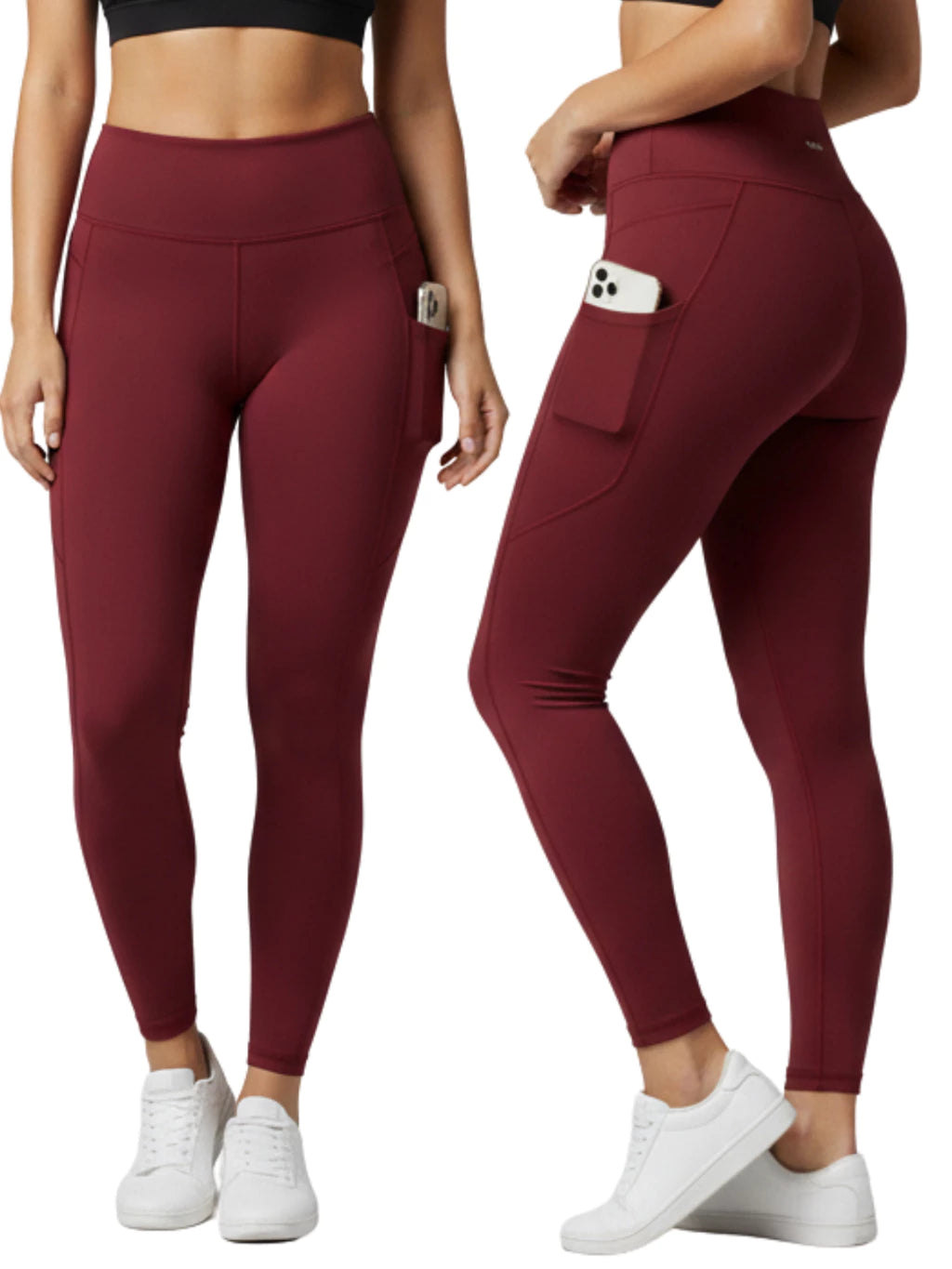 Calça Legging Feminina Com Bolso Zero Transparência Cintura Alta