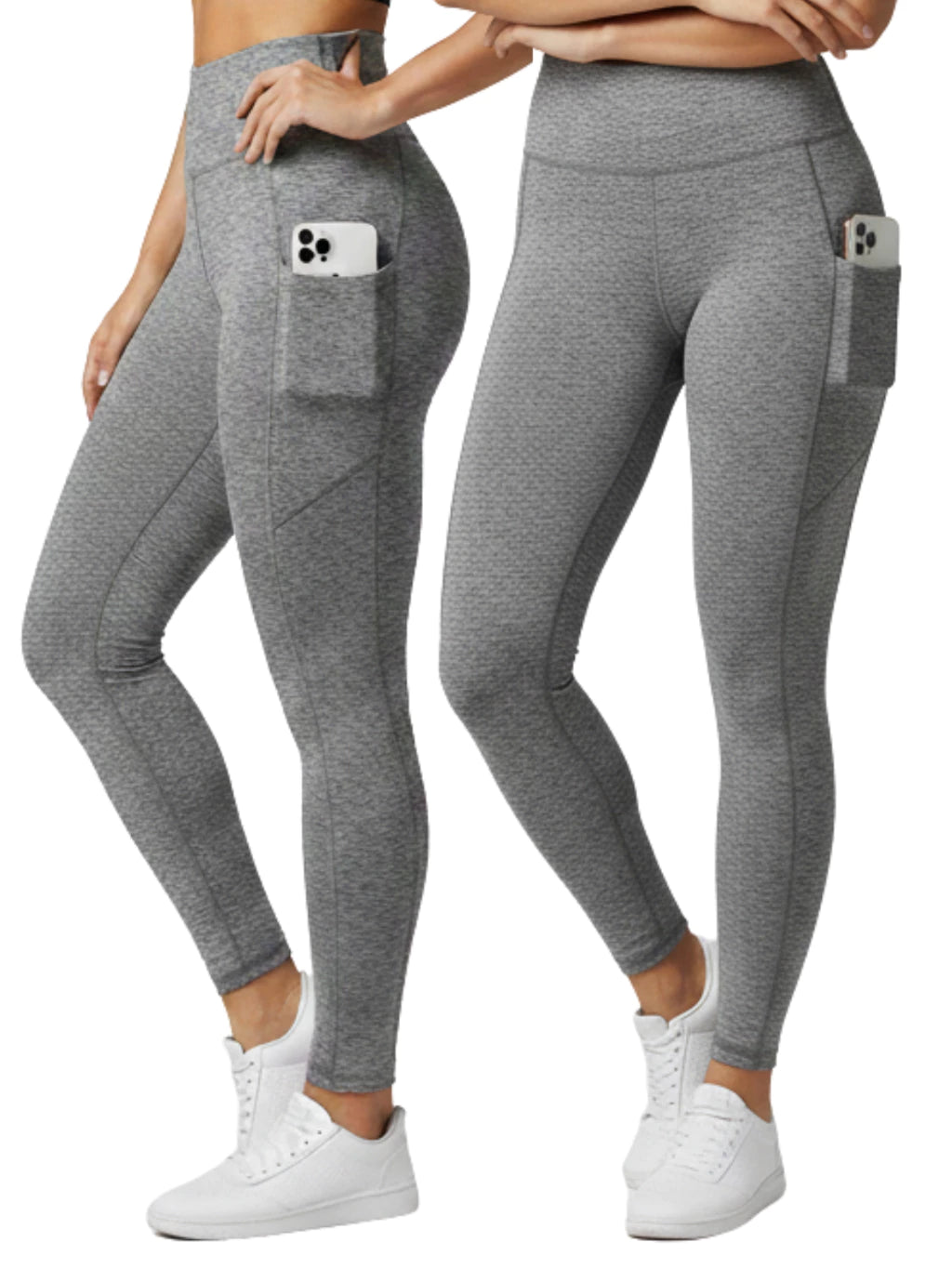 Calça Legging Feminina Com Bolso Zero Transparência Cintura Alta
