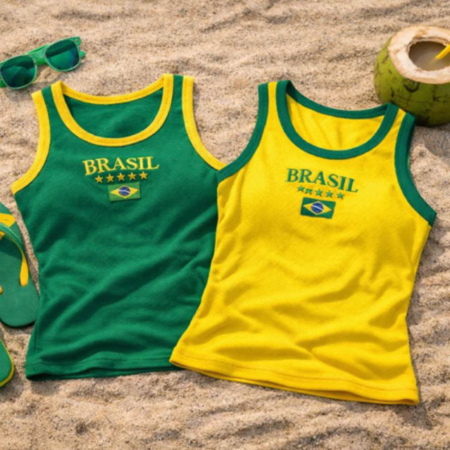 Kit 2 Regatas Fitness Brasil Feminina