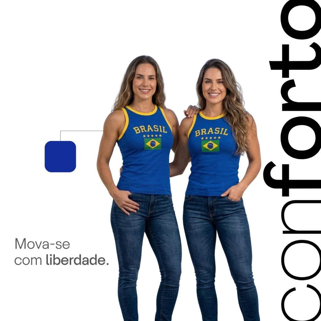 Regata Feminina Copa do Mundo Brasil Azul