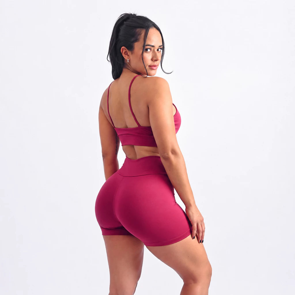 Kit 2 Conjuntos De Academia Feminino Short e Top Roupa Fitness Zero Transparência