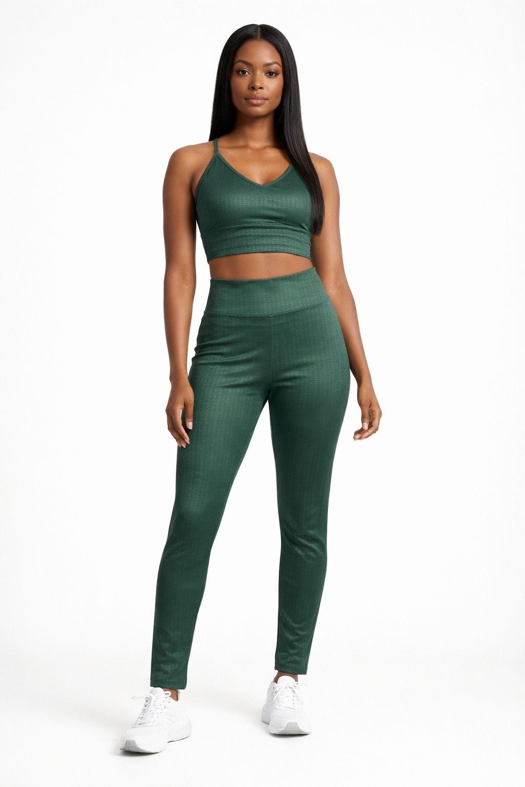 Conjunto Fitness 3D Texturizado Cintura Alta Modelador
