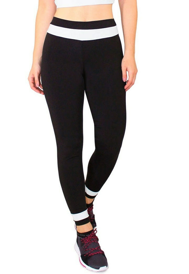 Calça Legging Preta com Detalhe Branco – Conforto, Elasticidade e Estilo