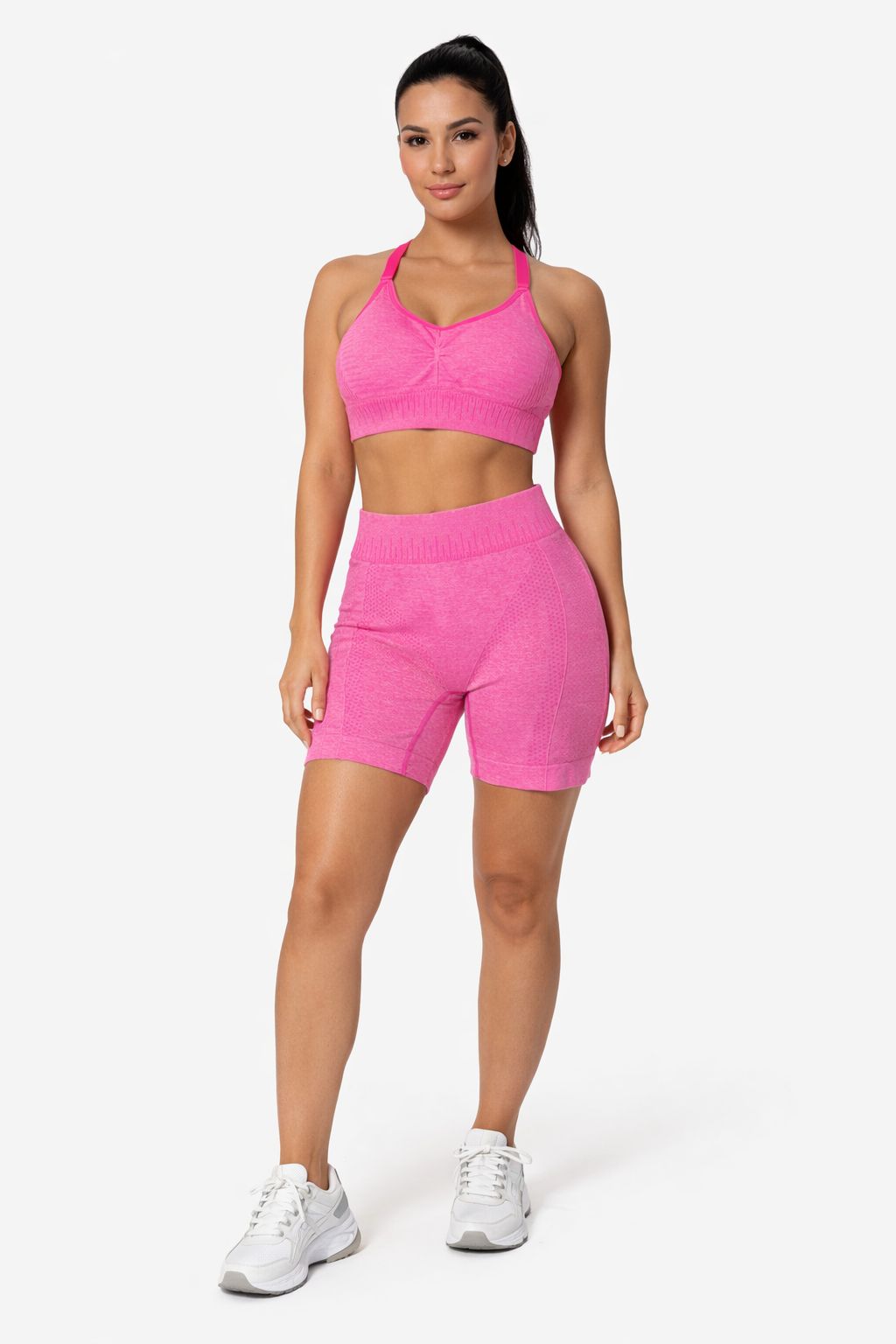 Conjunto Fitness Empina Bumbum Shorts + Top Nadador com Bojo | Tamanho Único