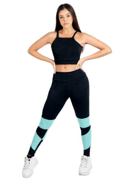 Conjunto Fitness Tiffany – Cropped Alcinha e Calça Legging Cintura Alta